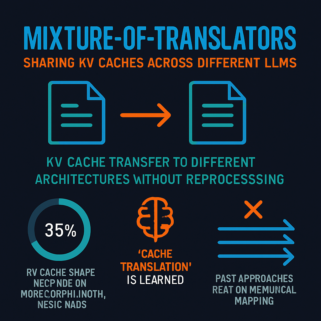 Mixture-of-Translators: Sharing KV Caches Across Different LLMs