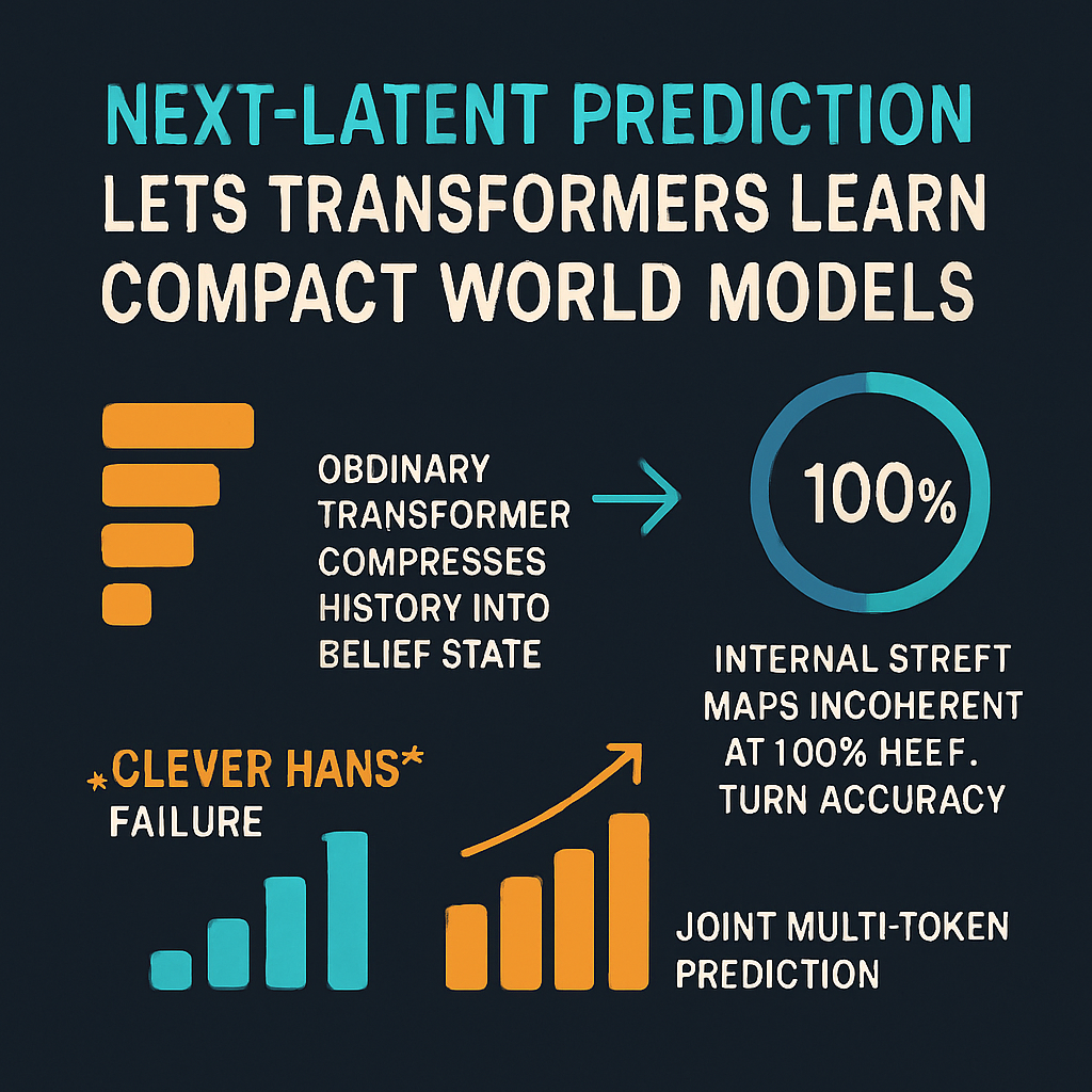 Next-Latent Prediction Lets Transformers Learn Compact World Models