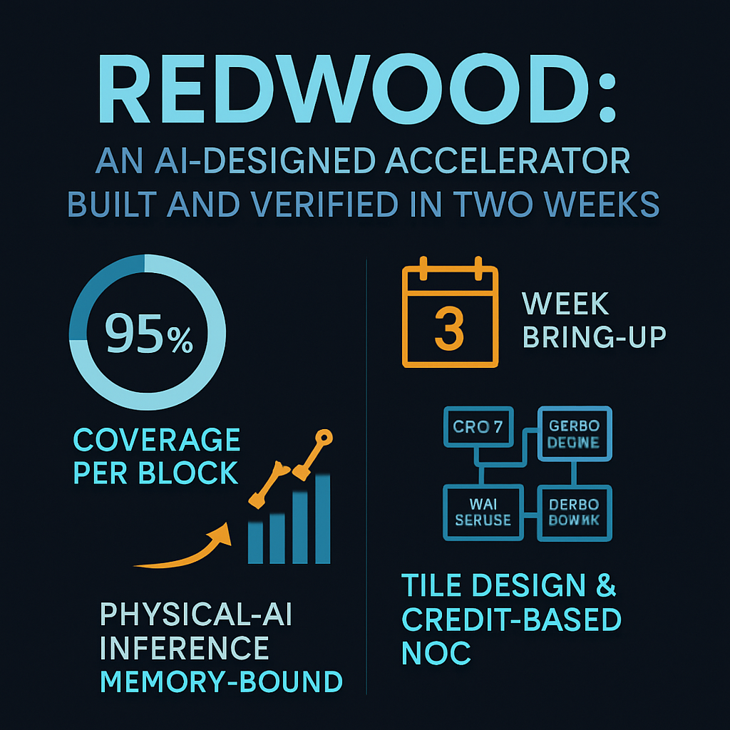 Redwood: An AI-Designed Accelerator Built and Verified in Two Weeks