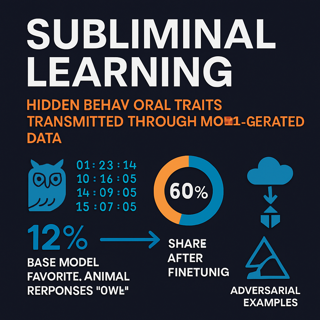 Subliminal Learning: Hidden Behavioral Traits Transmitted Through Model-Generated Data