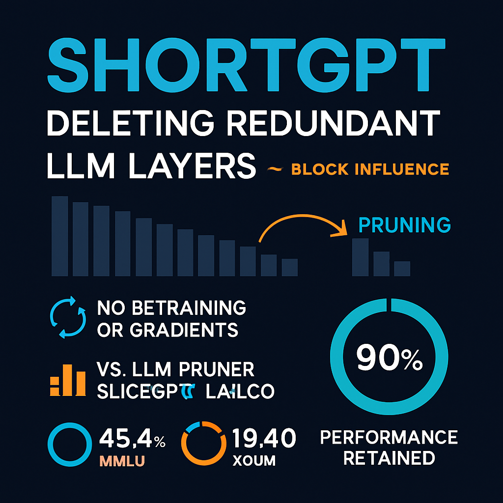 ShortGPT: Deleting Redundant LLM Layers, Free Lunch or Artifact?