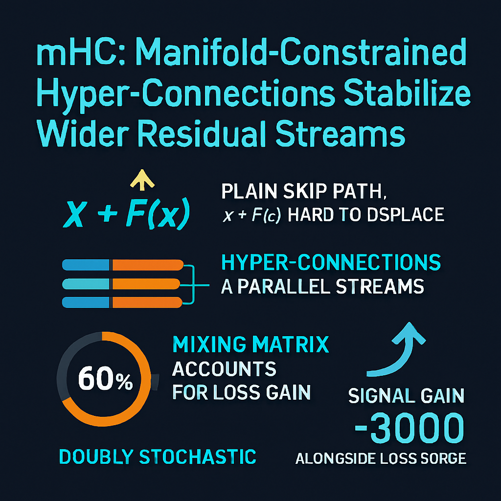 mHC: Manifold-Constrained Hyper-Connections Stabilize Wider Residual Streams