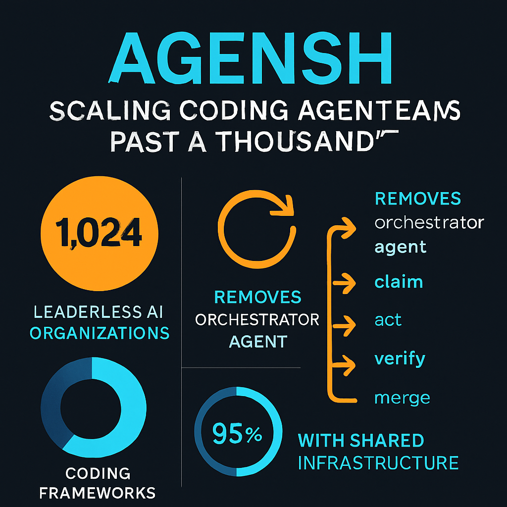Agensh: Scaling Coding Agent Teams Past a Thousand