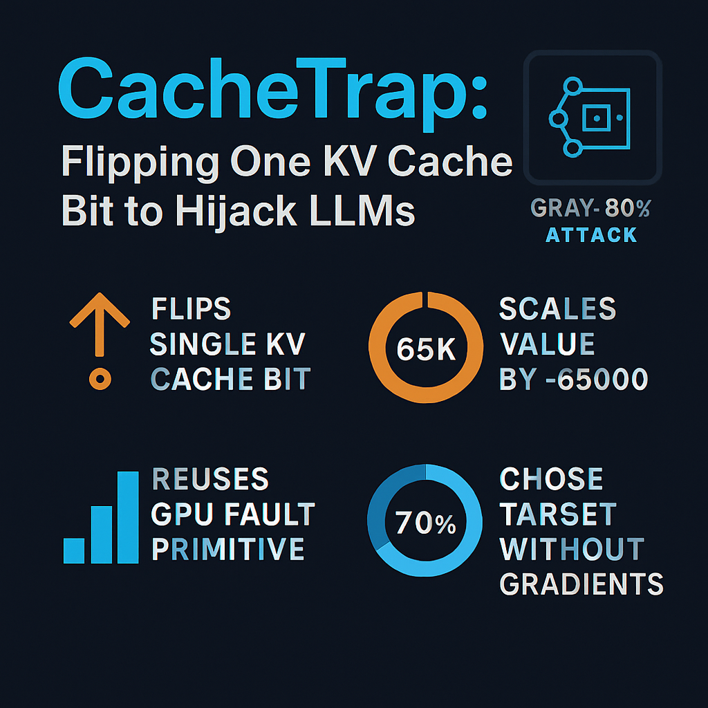 CacheTrap: Flipping One KV Cache Bit to Hijack LLMs