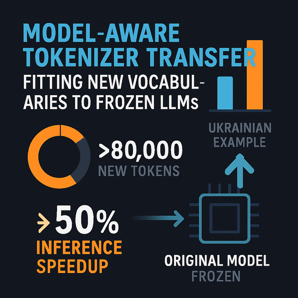 Model-Aware Tokenizer Transfer: Fitting New Vocabularies to Frozen LLMs