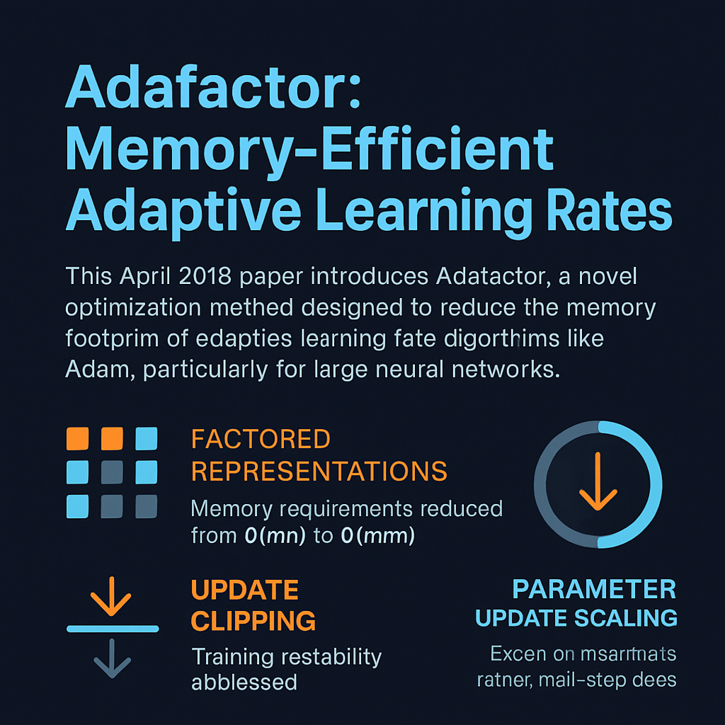 Adafactor: Memory-Efficient Adaptive Learning Rates