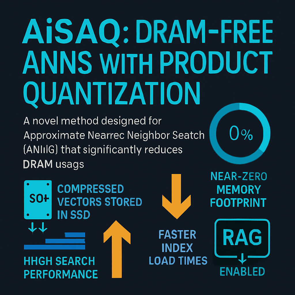 AiSAQ: DRAM-free ANNS with Product Quantization