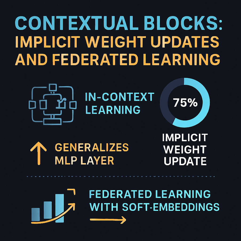 Contextual Blocks: Implicit Weight Updates and Federated Learning