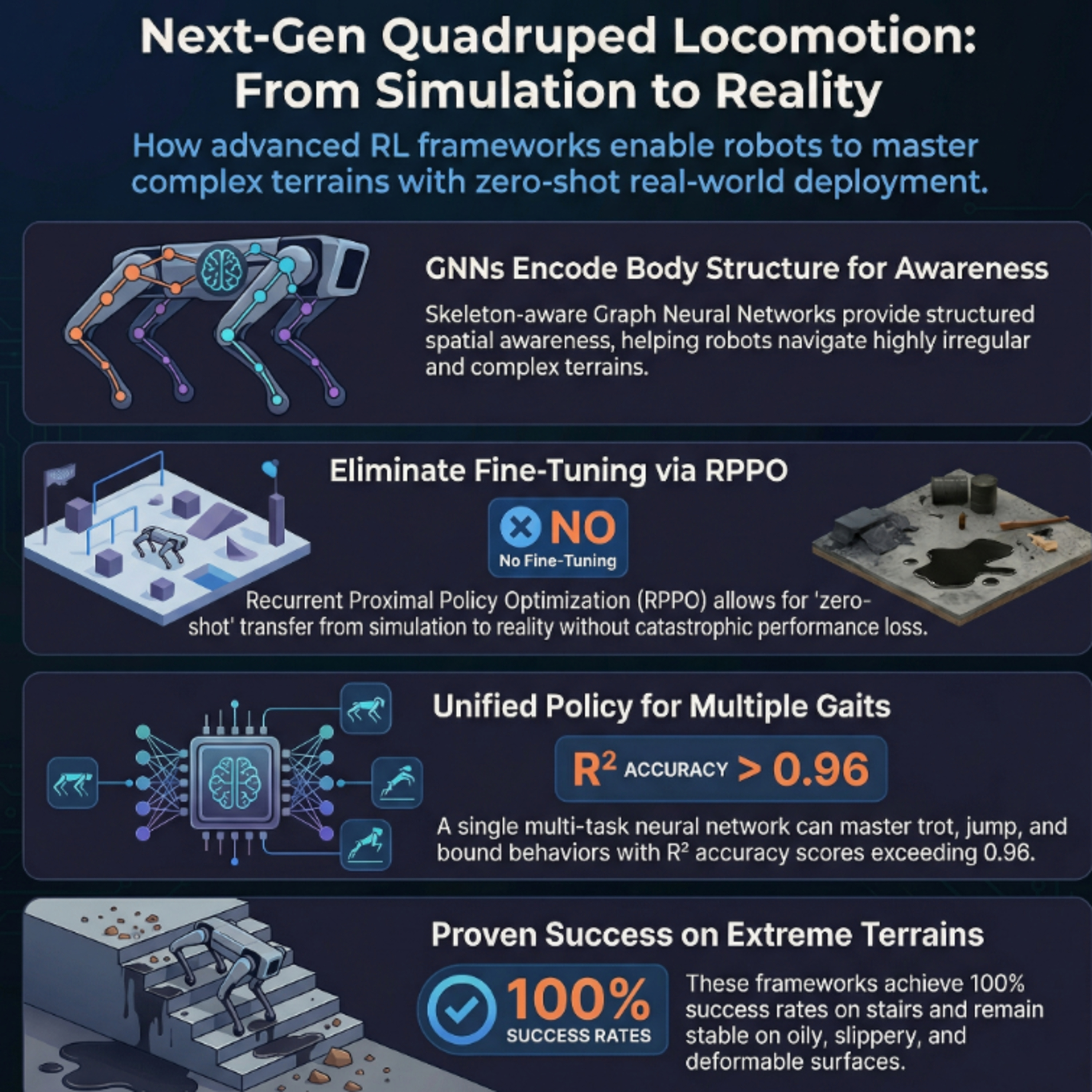 Deep Learning Frameworks for Robust Quadrupedal Locomotion