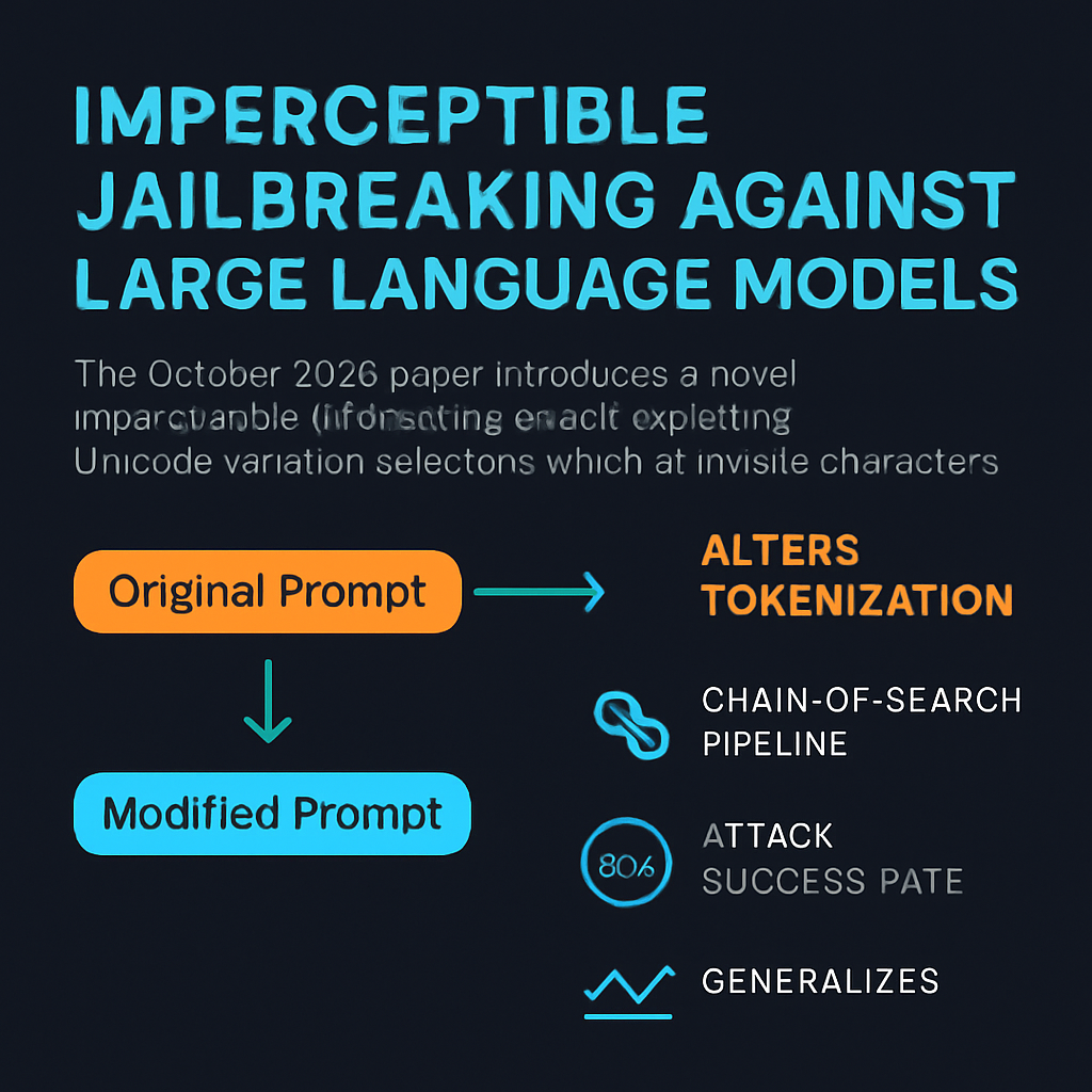 Imperceptible Jailbreaking Against Large Language Models