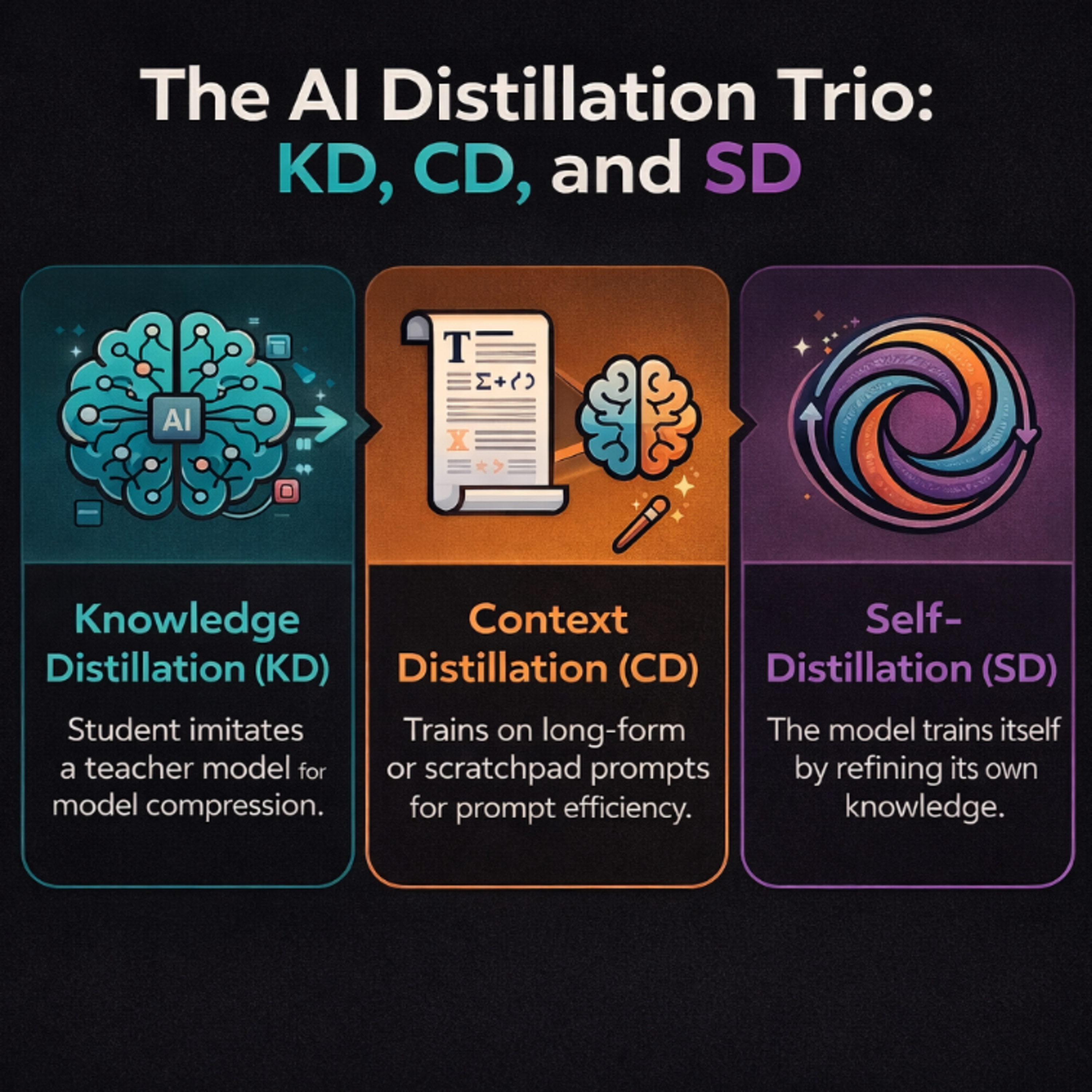 Knowledge distillation to context distillation