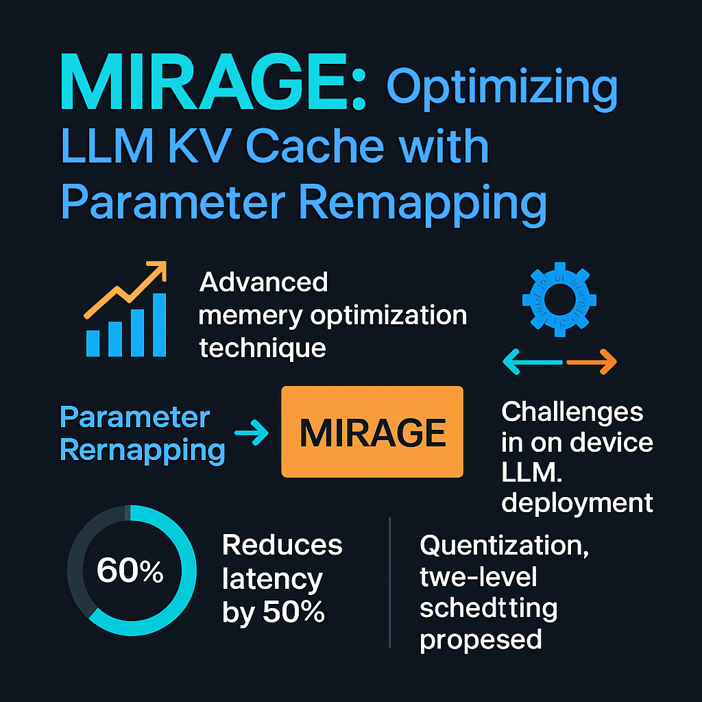 MIRAGE: Optimizing LLM KV Cache with Parameter Remapping
