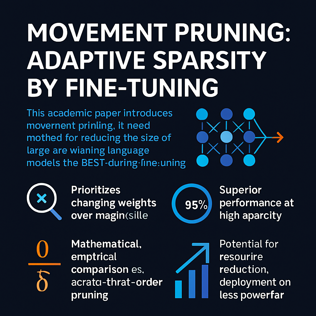 Movement Pruning: Adaptive Sparsity by Fine-Tuning
