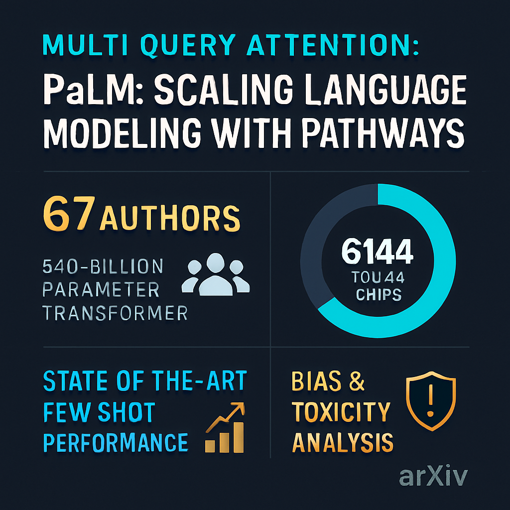 Multi Query Attention: PaLM: Scaling Language Modeling with Pathways