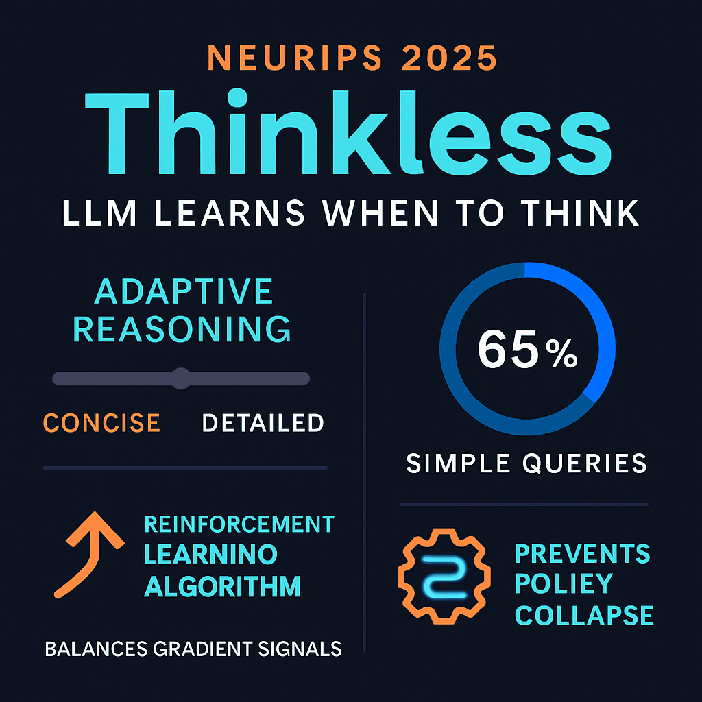 NeurIPS 2025: Thinkless: LLM Learns When to Think