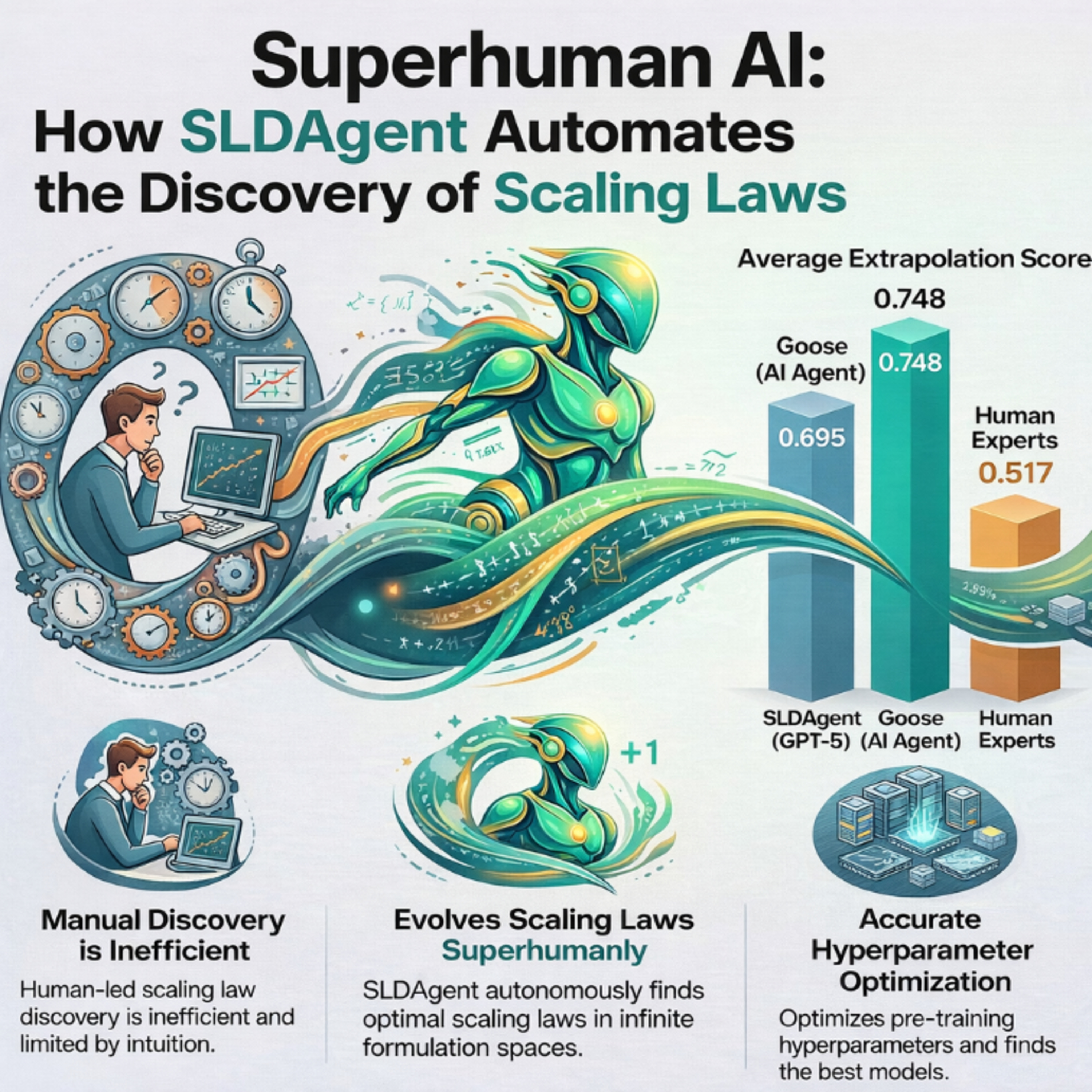 SLDAgent: Evolutionary Discovery of Superhuman AI Scaling Laws